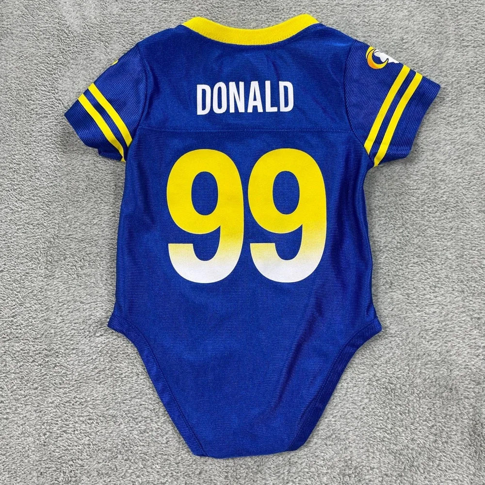 NFL Team Apparel One Piece Baby 12M Blue Aaron Donald 99 Los Angeles Rams Jersey
